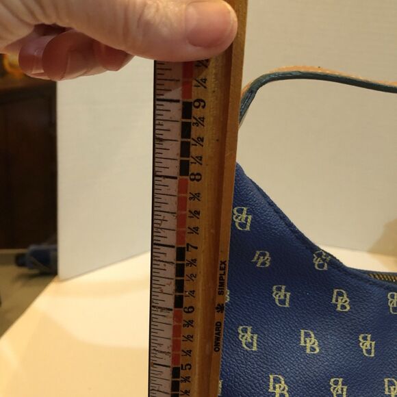 Dooney & Bourke Chic Handbag Monogram Logo Blue Mini Hobo Purse Zipper Petite - Picture 5 of 8